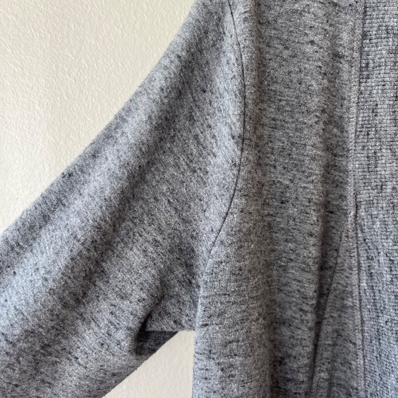 Athleta Sz S Oversized Dark Gray Open Cardigan Stash Pockets Stretch Thumbholes - Picture 8 of 11